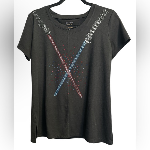 Star Wars Womens Shirt w/Rhinestone Lightsabers sz Medium - Picture 1 of 4